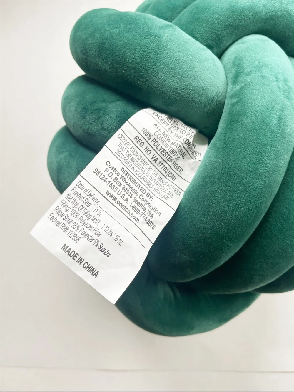 Dark Green Knot Ball Accent Pillow